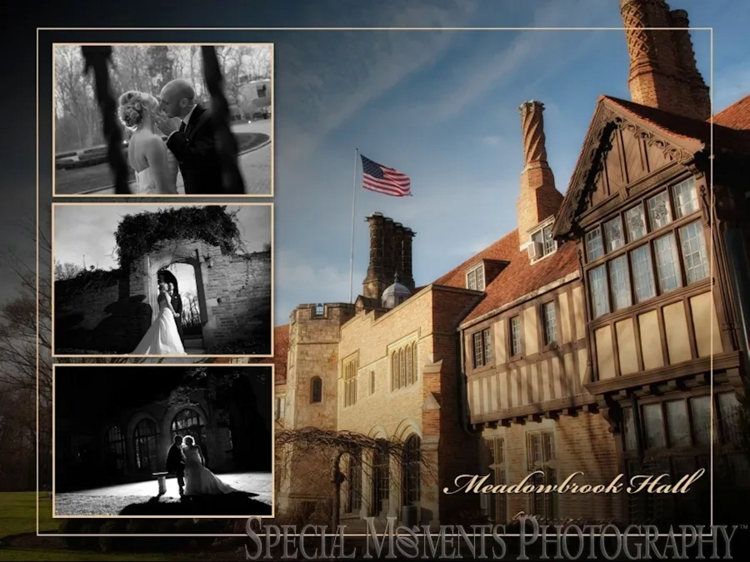 Coffee Table Design - Lou & Brian at Meadow Brook Hall Rochester MI wedding album photograph