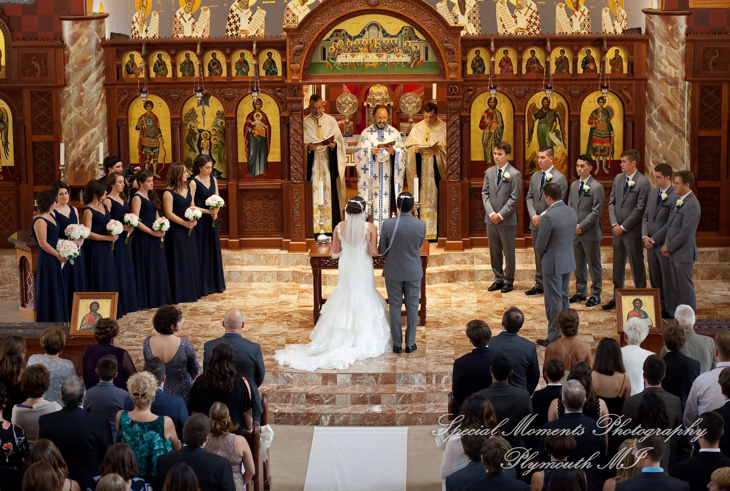 Stefanie & David at St. John Greek Orthodox Sterling Hts. MI wedding photography