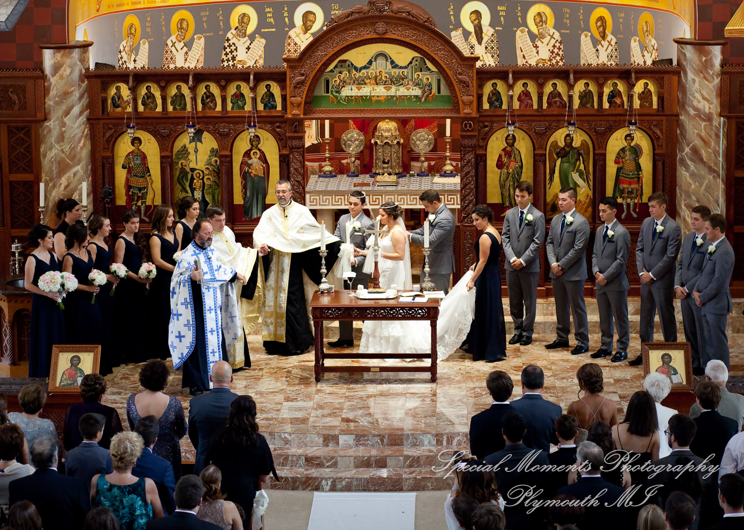 Stefanie & David at St. John Greek Orthodox Sterling Hts. MI wedding photography