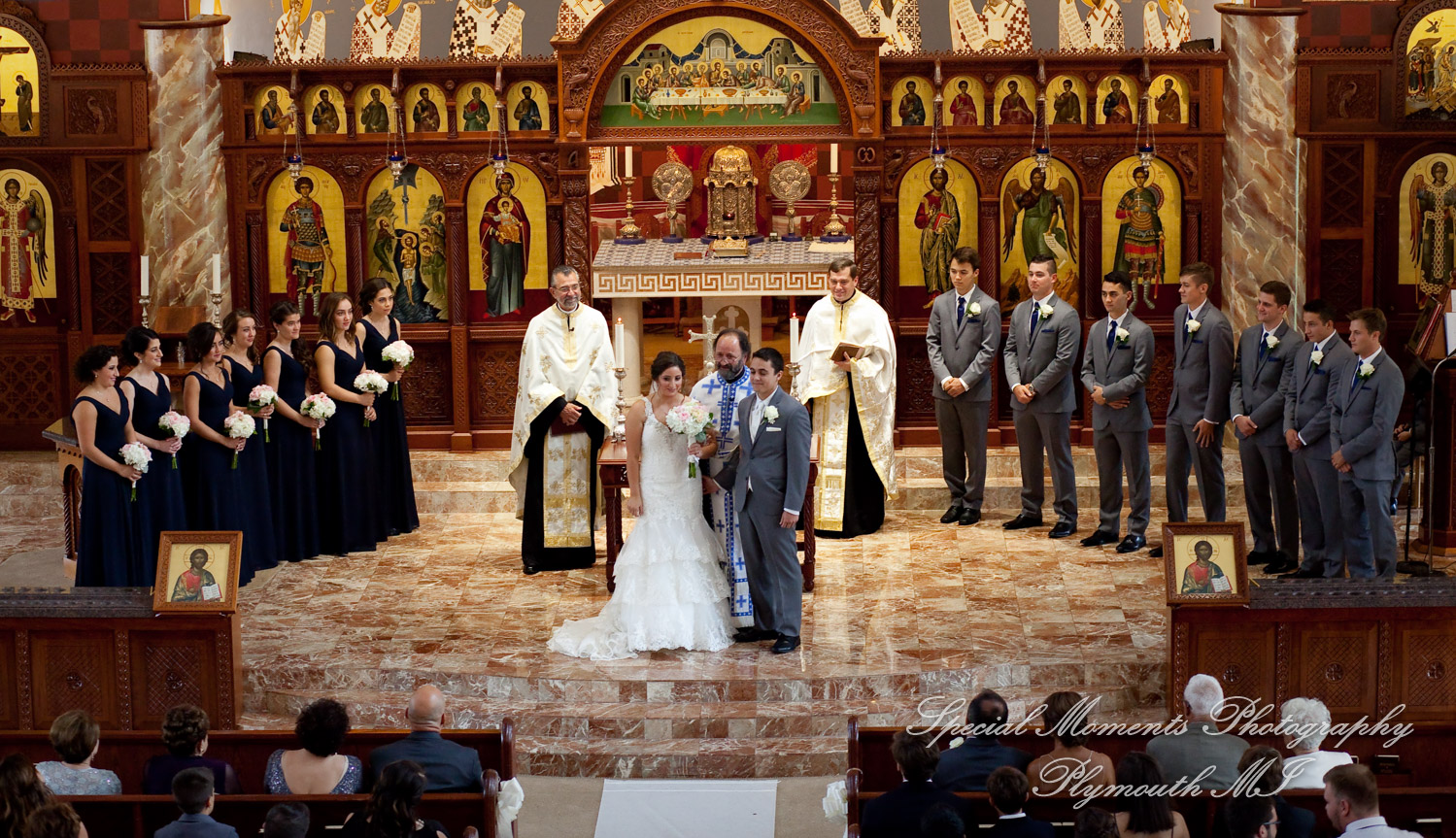 Stefanie & David at St. John Greek Orthodox Sterling Hts. MI wedding photography