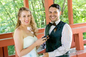 Sydney & John at Ford Field Park Bridge Dearborn MI wedding photography