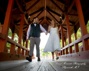 Sydney & John at Ford Field Park Bridge Dearborn MI wedding photography