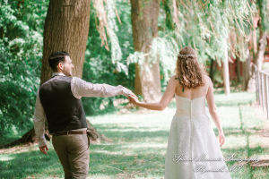 Sydney & John at Ford Field Park Bridge Dearborn MI wedding photography
