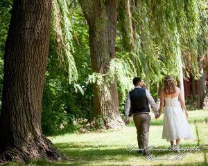 Sydney & John at Ford Field Park Bridge Dearborn MI wedding photography
