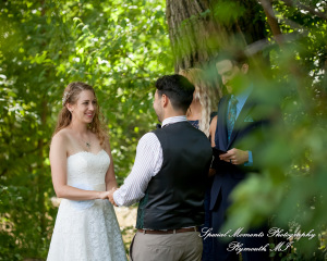 Sydney & John at Ford Field Park Bridge Dearborn MI wedding photography