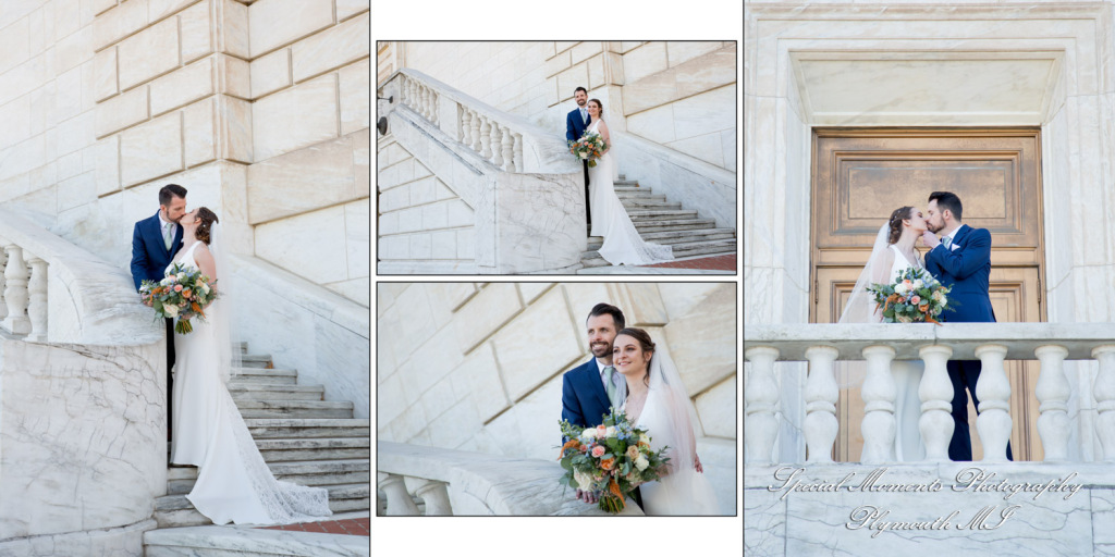 Fine Art Classic Design - Andrea & Jonathan at The Whitney Detroit MI wedding album photograph
