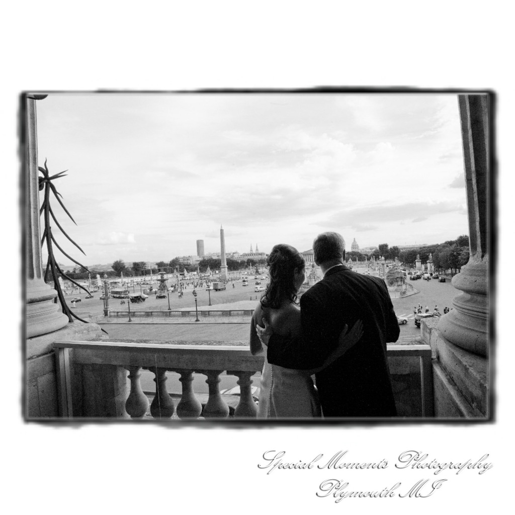 Fine Art Vintage Design - Mr. & Mrs. Bachman in the Streets of Paris France wedding album photography